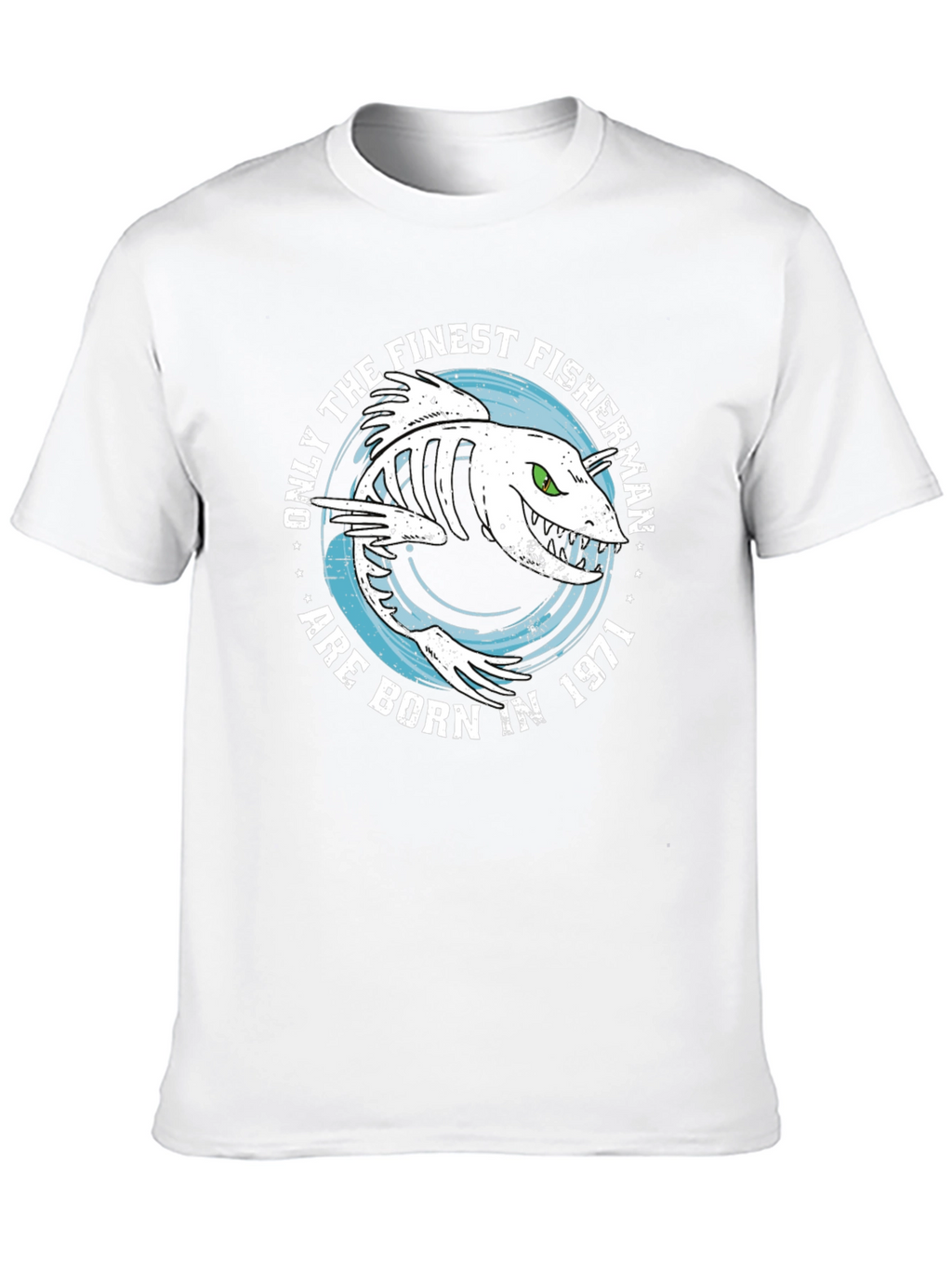 Finest Fisherman Born in 1971 Black T-Shirt