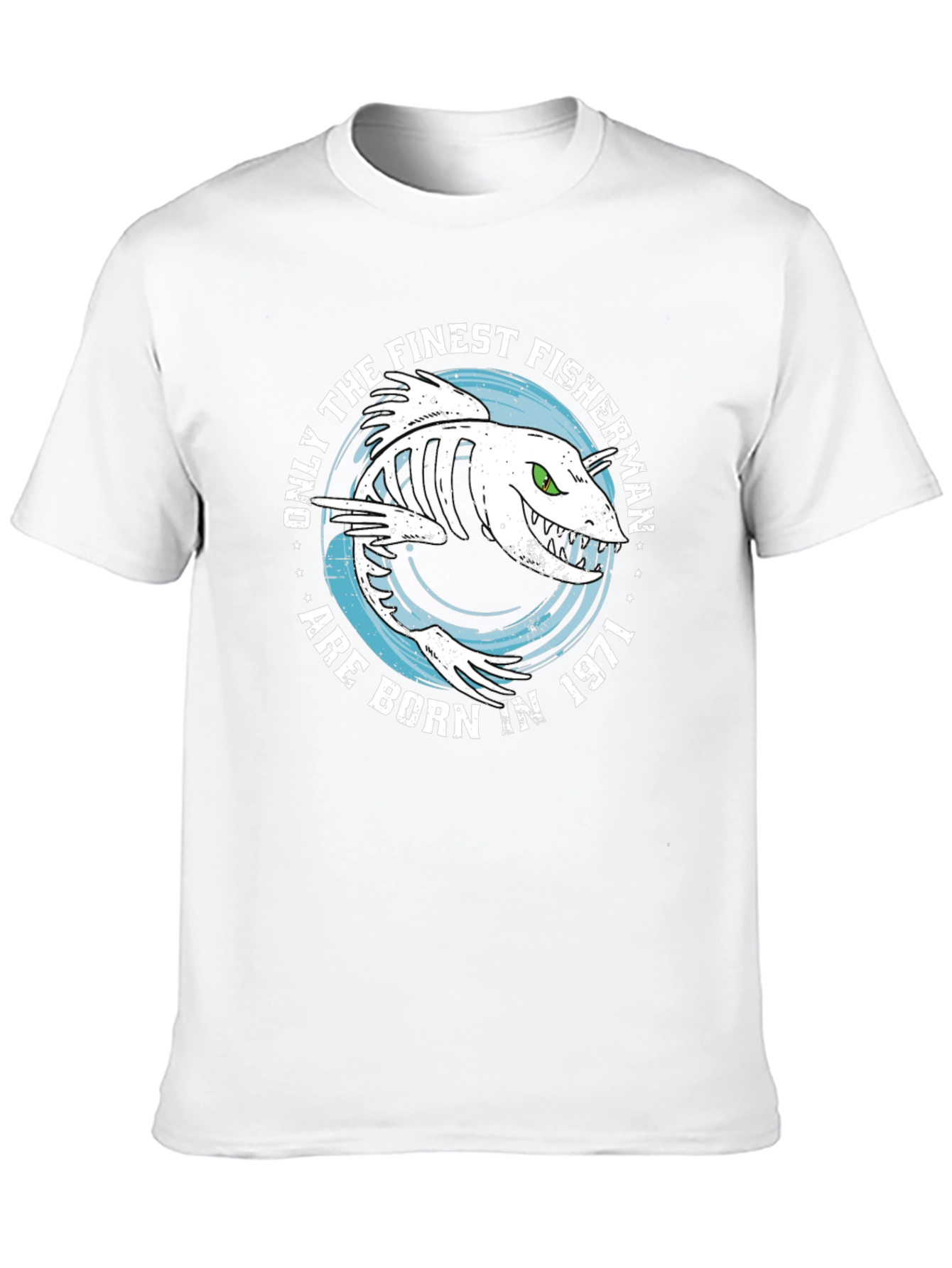 Finest Fisherman Born in 1971 Black T-Shirt