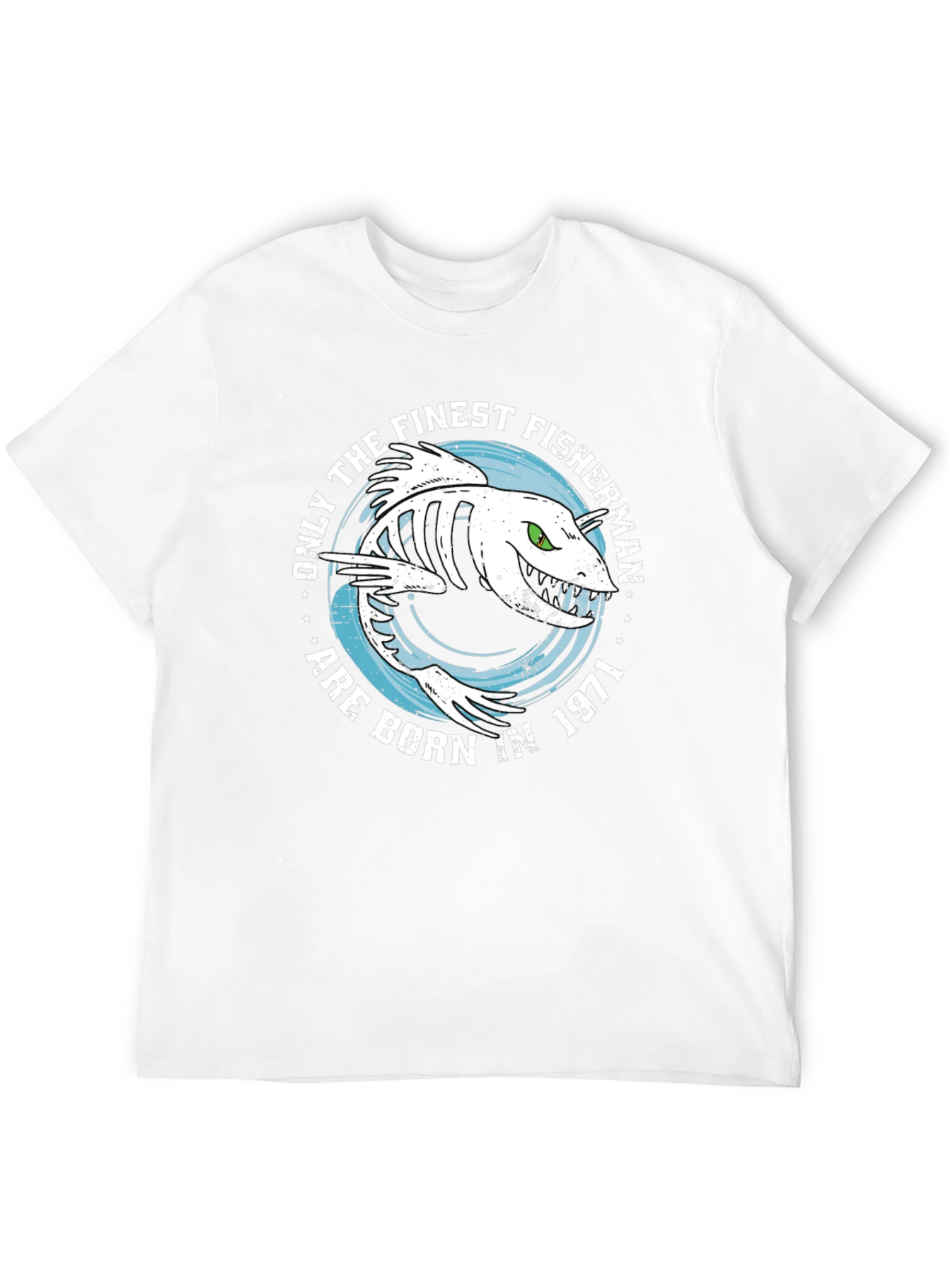 Finest Fisherman Born in 1971 Black T-Shirt