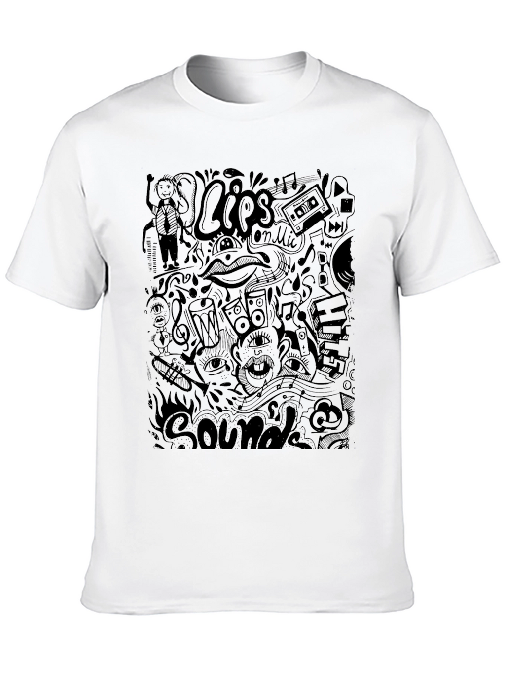 Black Doodle Art T-Shirt