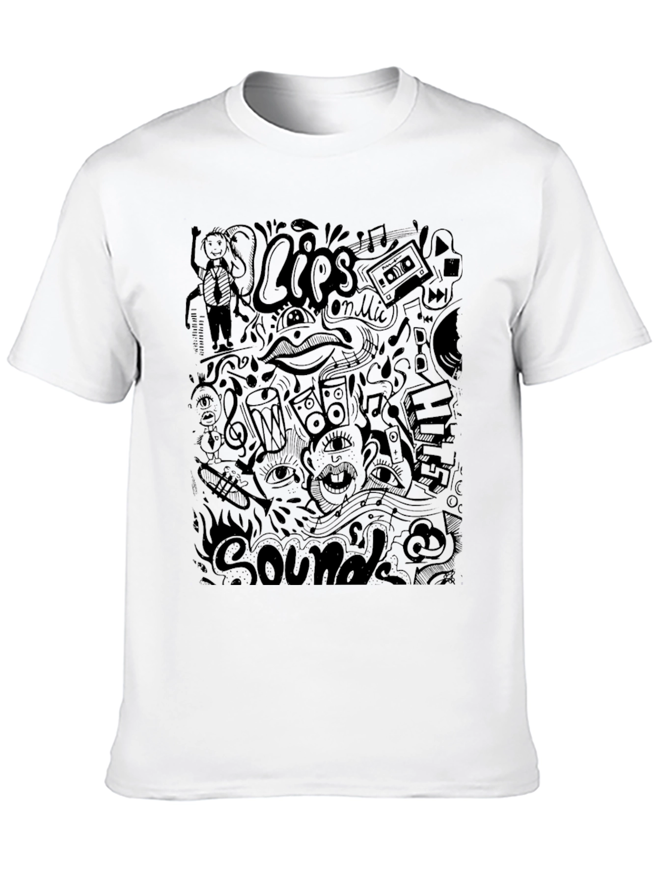 Black Doodle Art T-Shirt