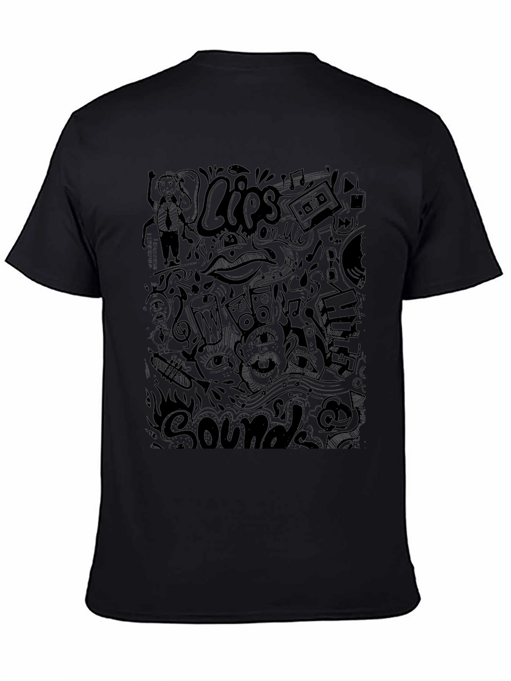 Black Doodle Art T-Shirt