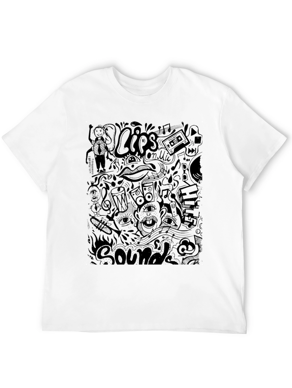 Black Doodle Art T-Shirt