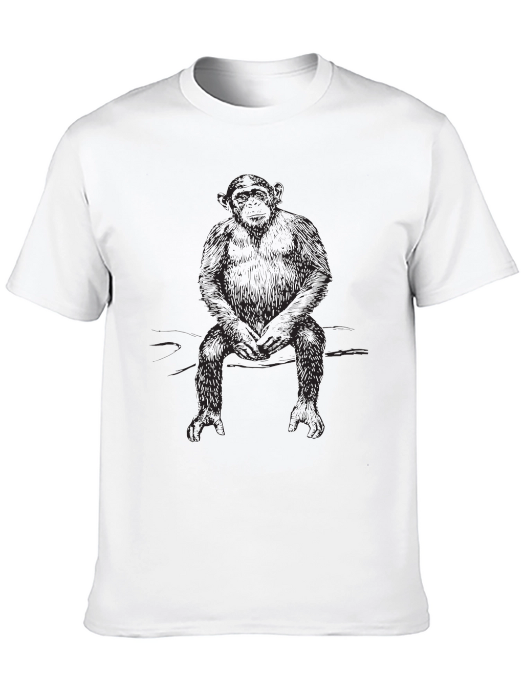 Chimpanzee Graphic Print Black T-Shirt