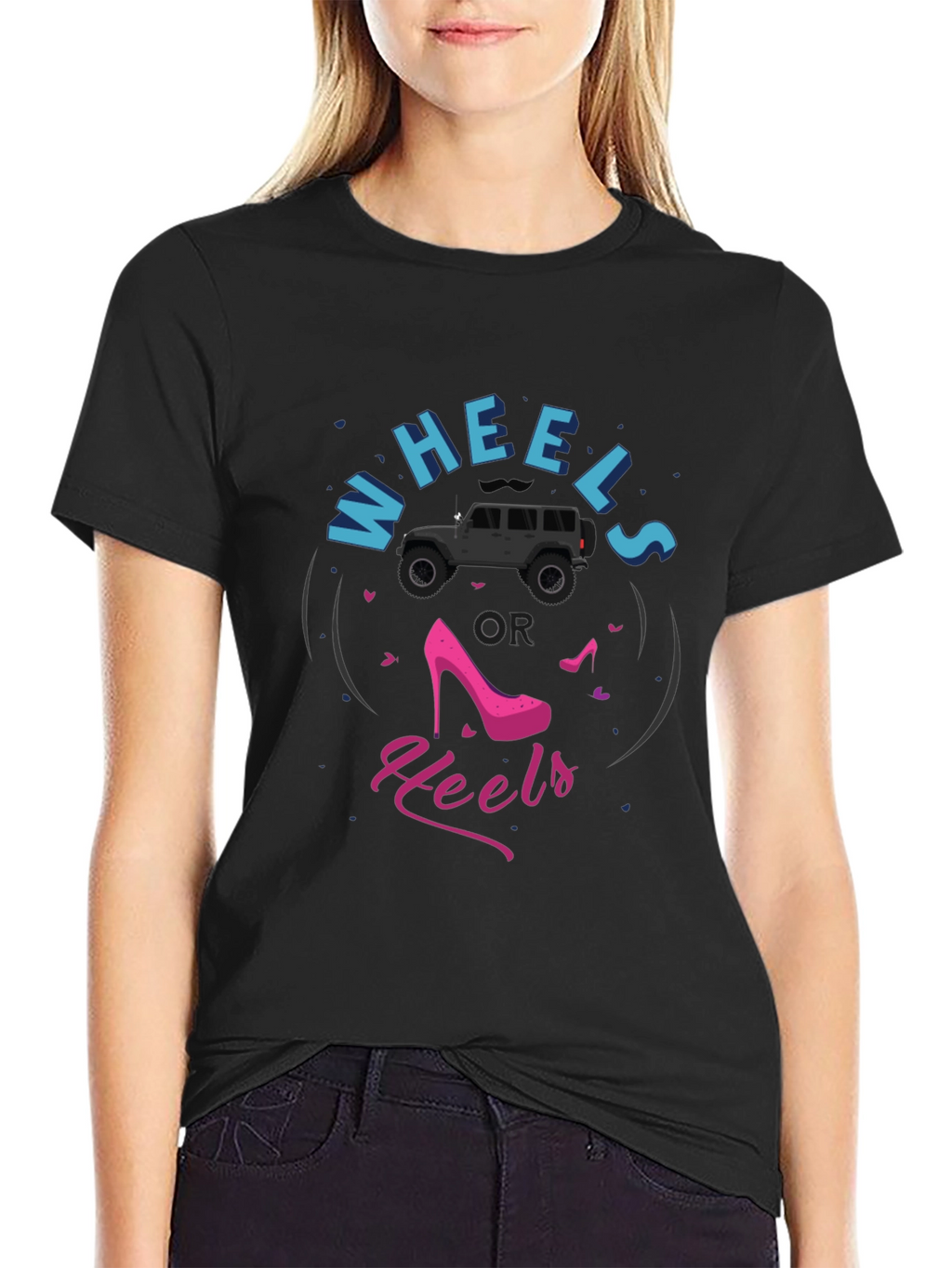 Wheels or Heels Graphic T-Shirt