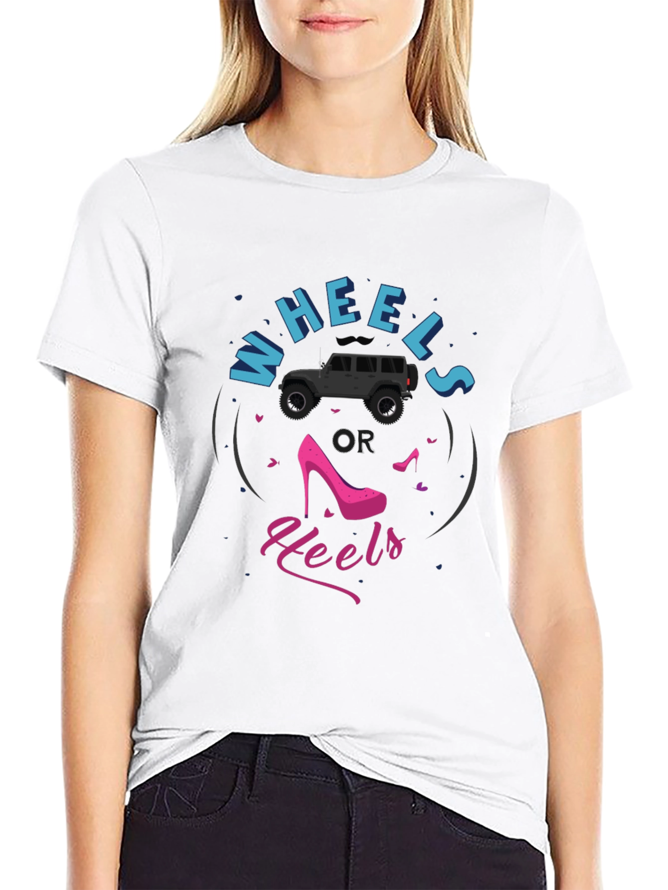 Wheels or Heels Graphic T-Shirt
