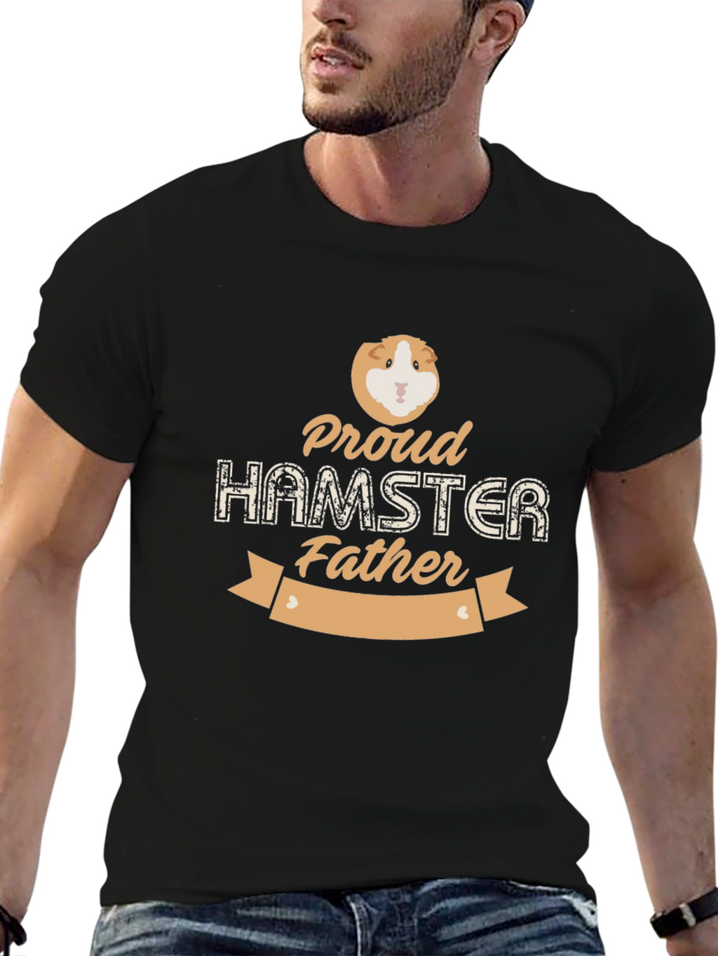Proud Hamster Father T-Shirt - Black