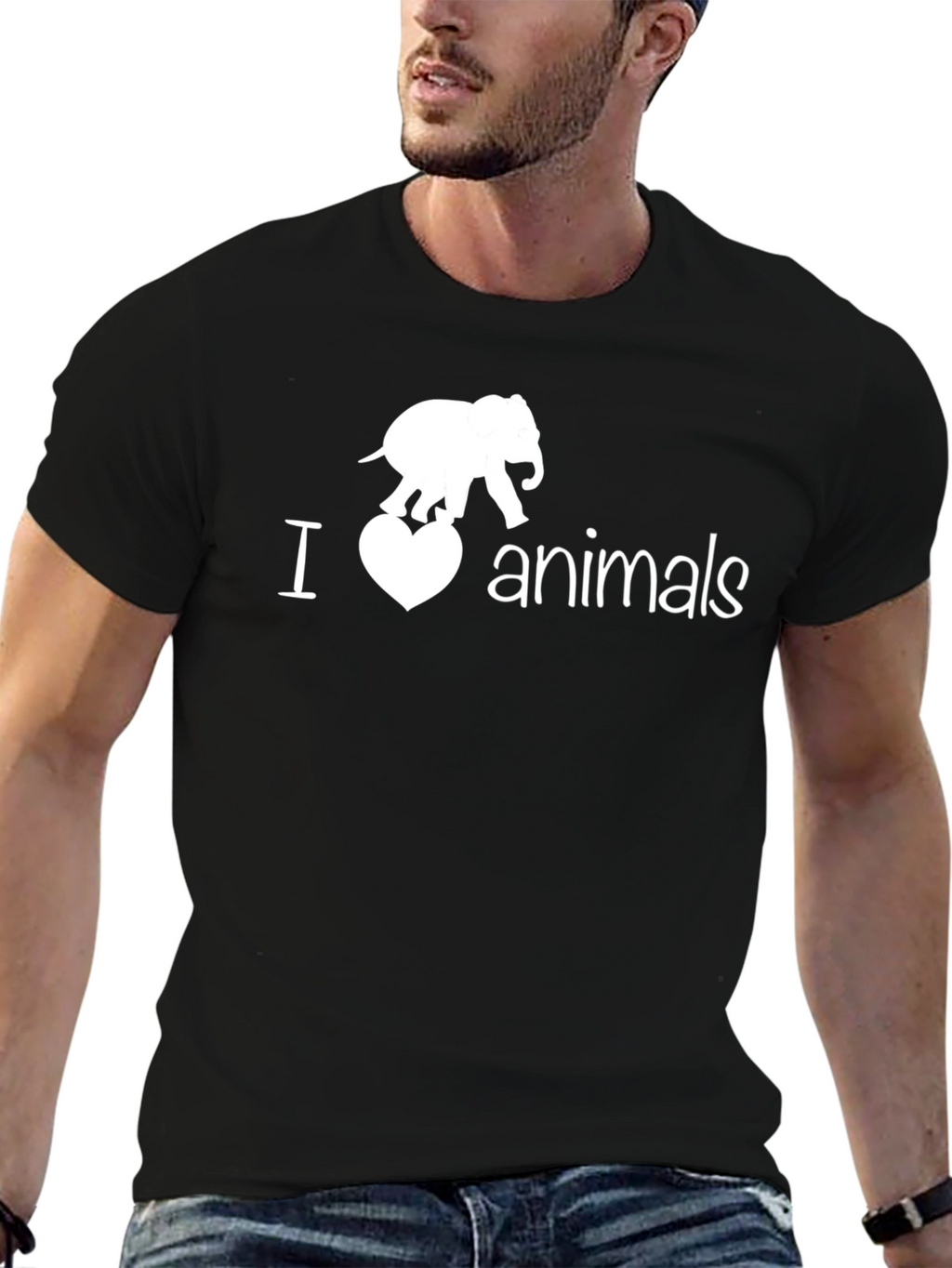 I Love Animals T-Shirt Elephant Graphic Tee