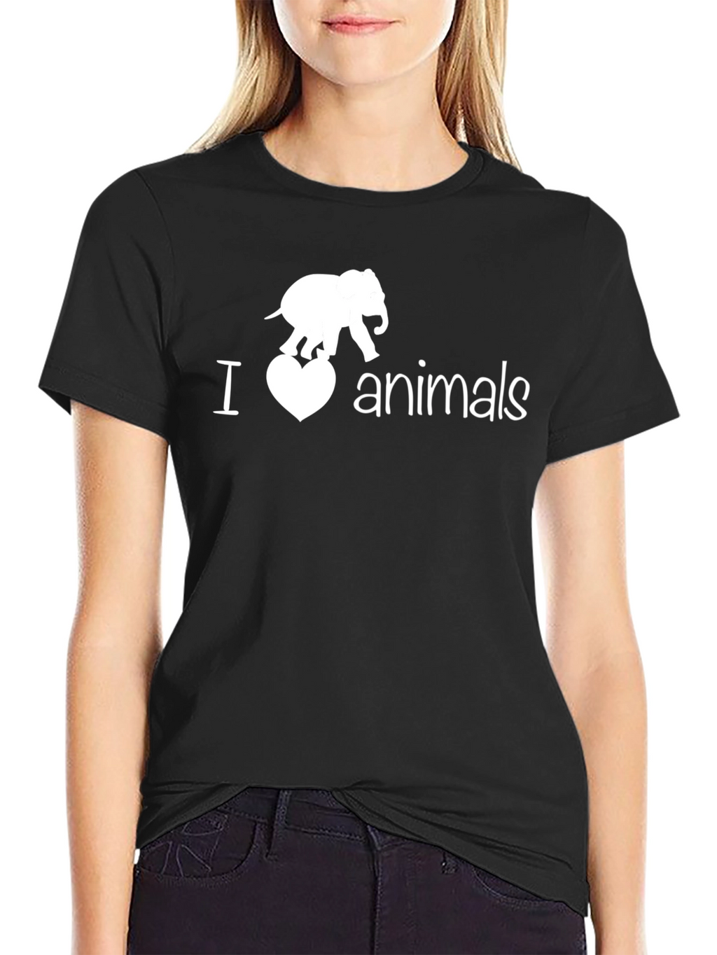 I Love Animals T-Shirt Elephant Graphic Tee