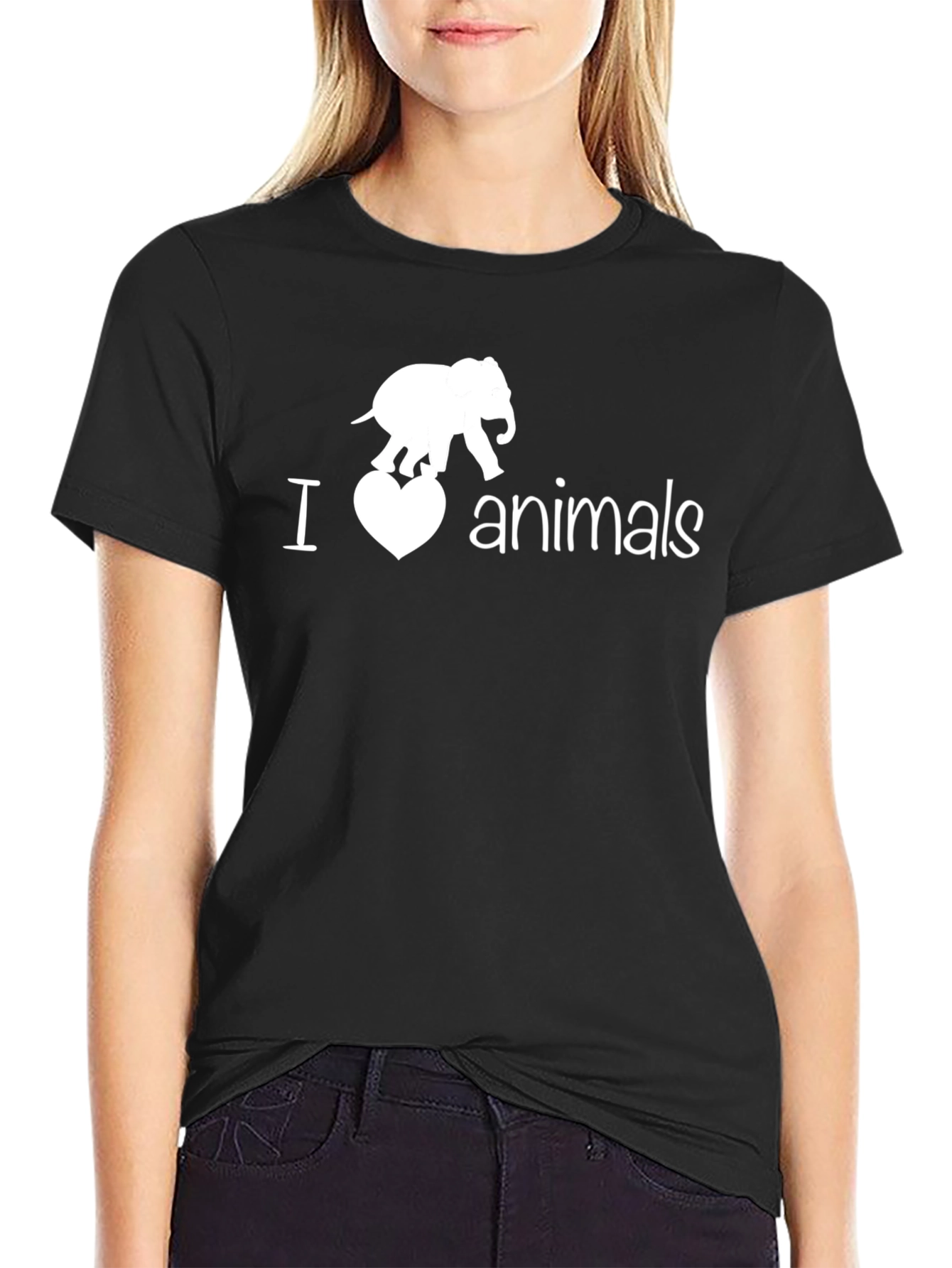 I Love Animals T-Shirt Elephant Graphic Tee