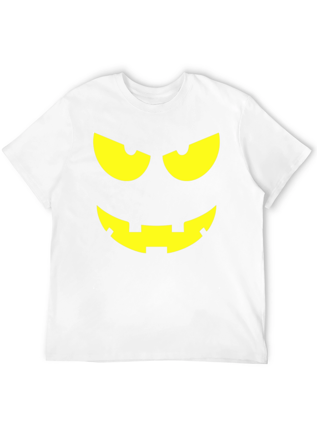 Halloween Pumpkin Face Graphic Tee - Black