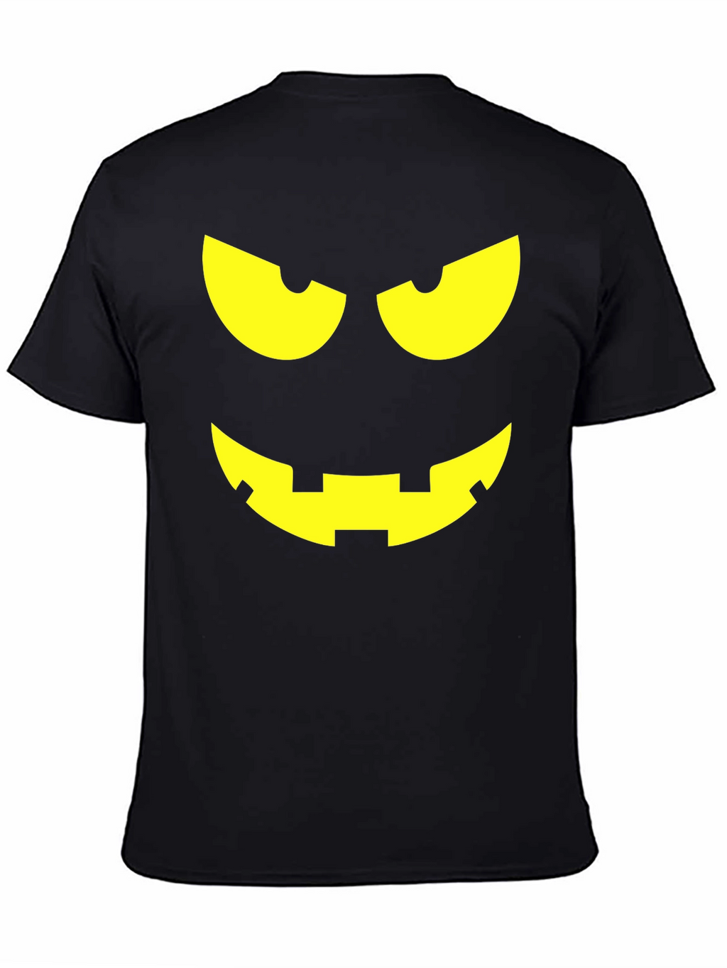 Halloween Pumpkin Face Graphic Tee - Black