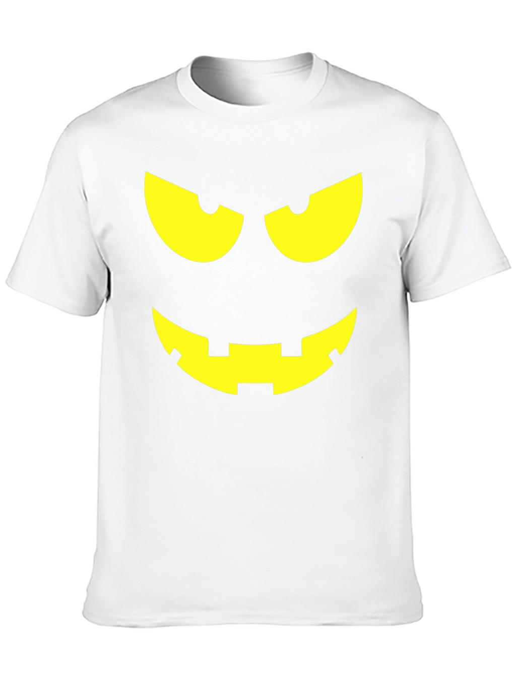 Halloween Pumpkin Face Graphic Tee - Black