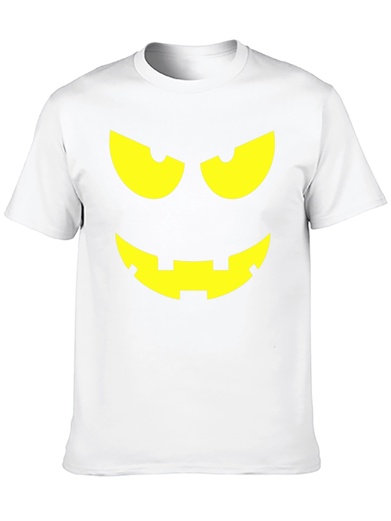 Halloween Pumpkin Face Graphic Tee - Black