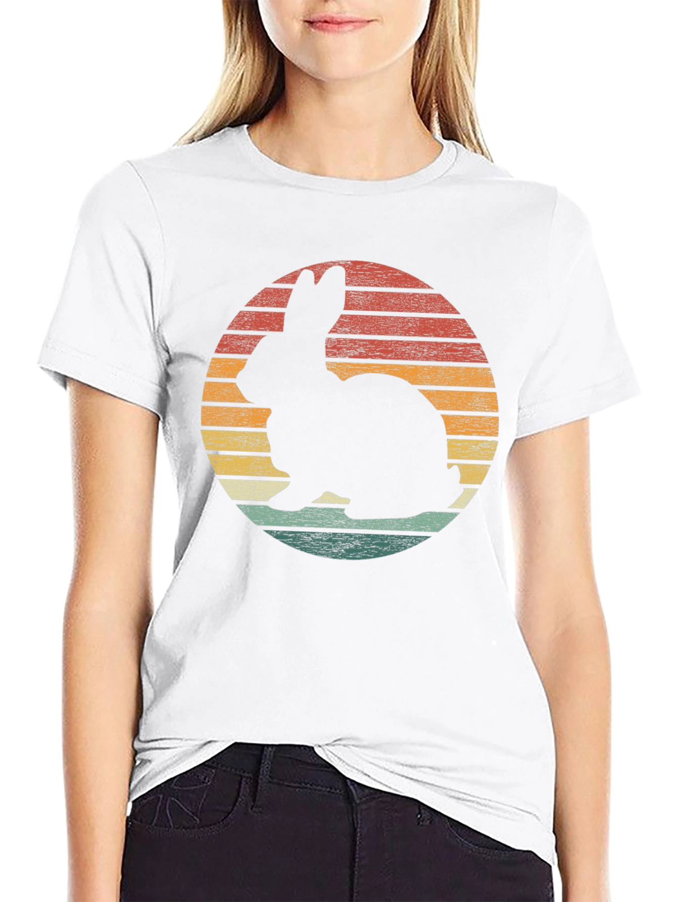 Retro Rabbit Sunset Graphic Tee
