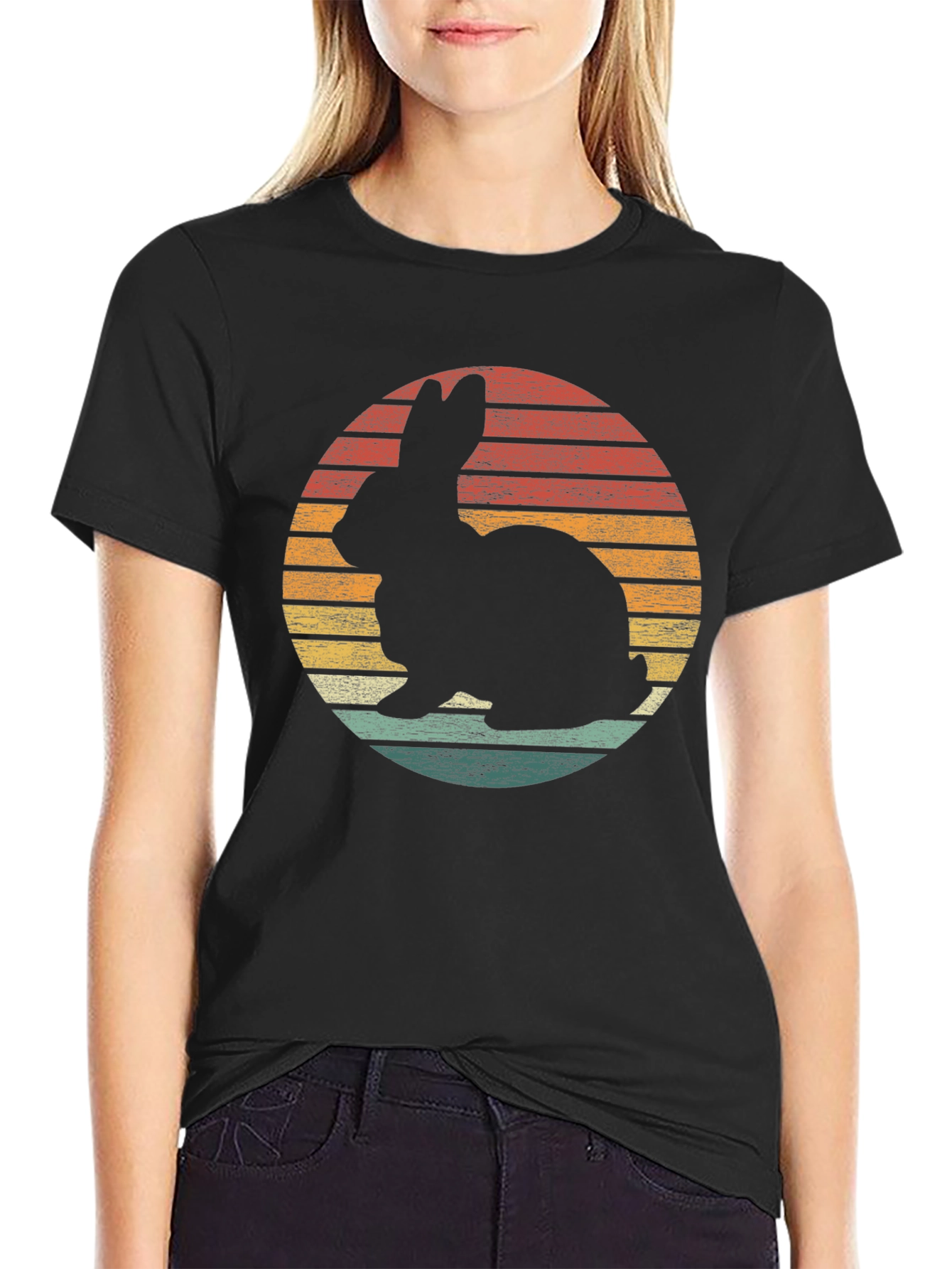 Retro Rabbit Sunset Graphic Tee