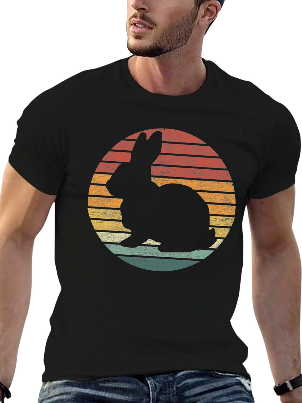 Retro Rabbit Sunset Graphic Tee