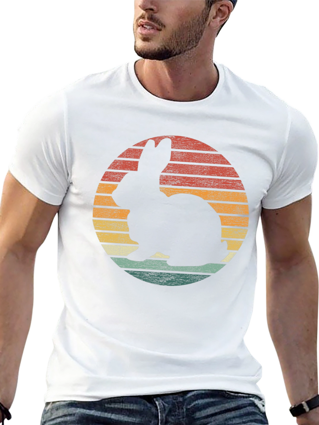 Retro Rabbit Sunset Graphic Tee