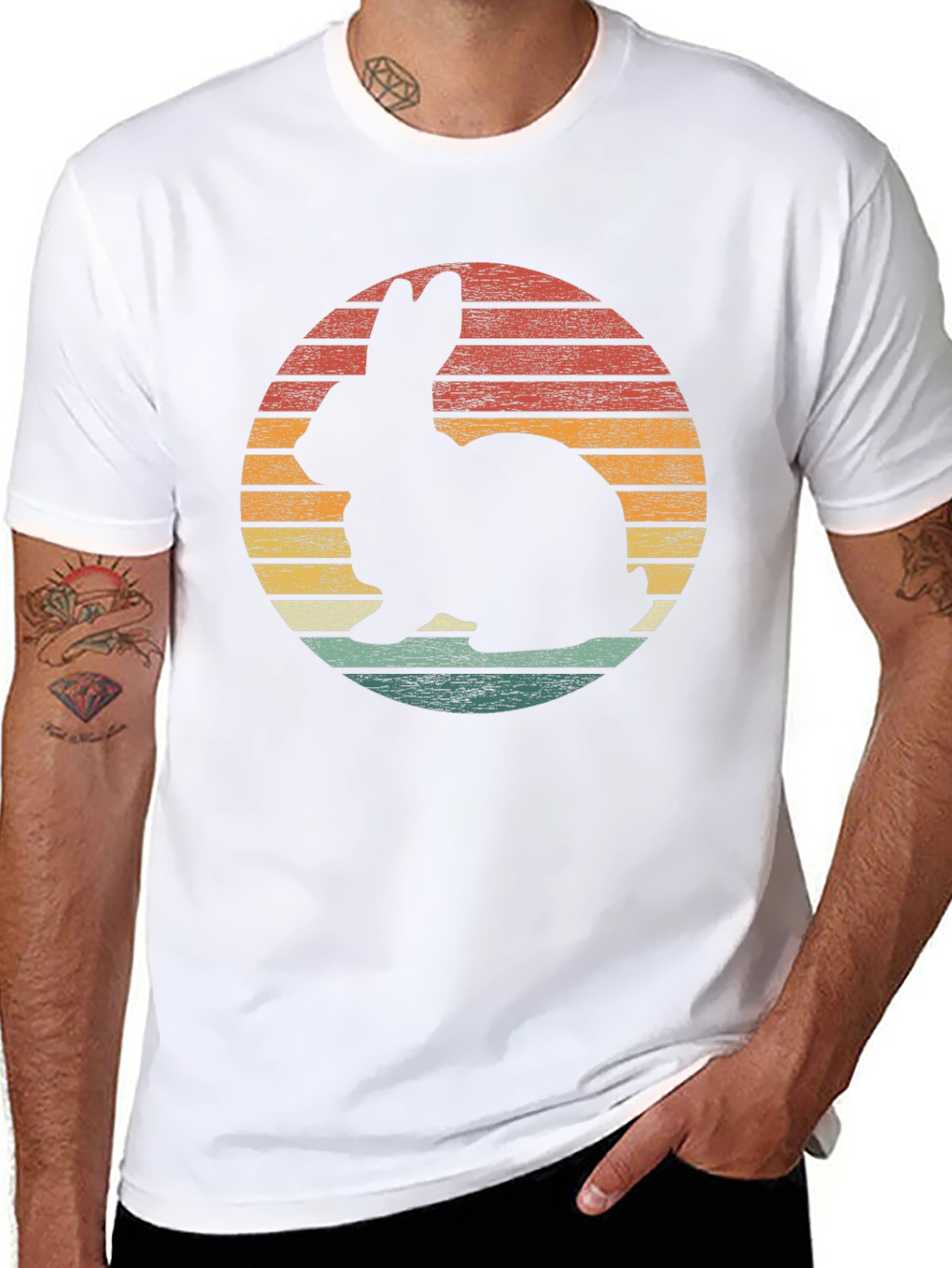 Retro Rabbit Sunset Graphic Tee