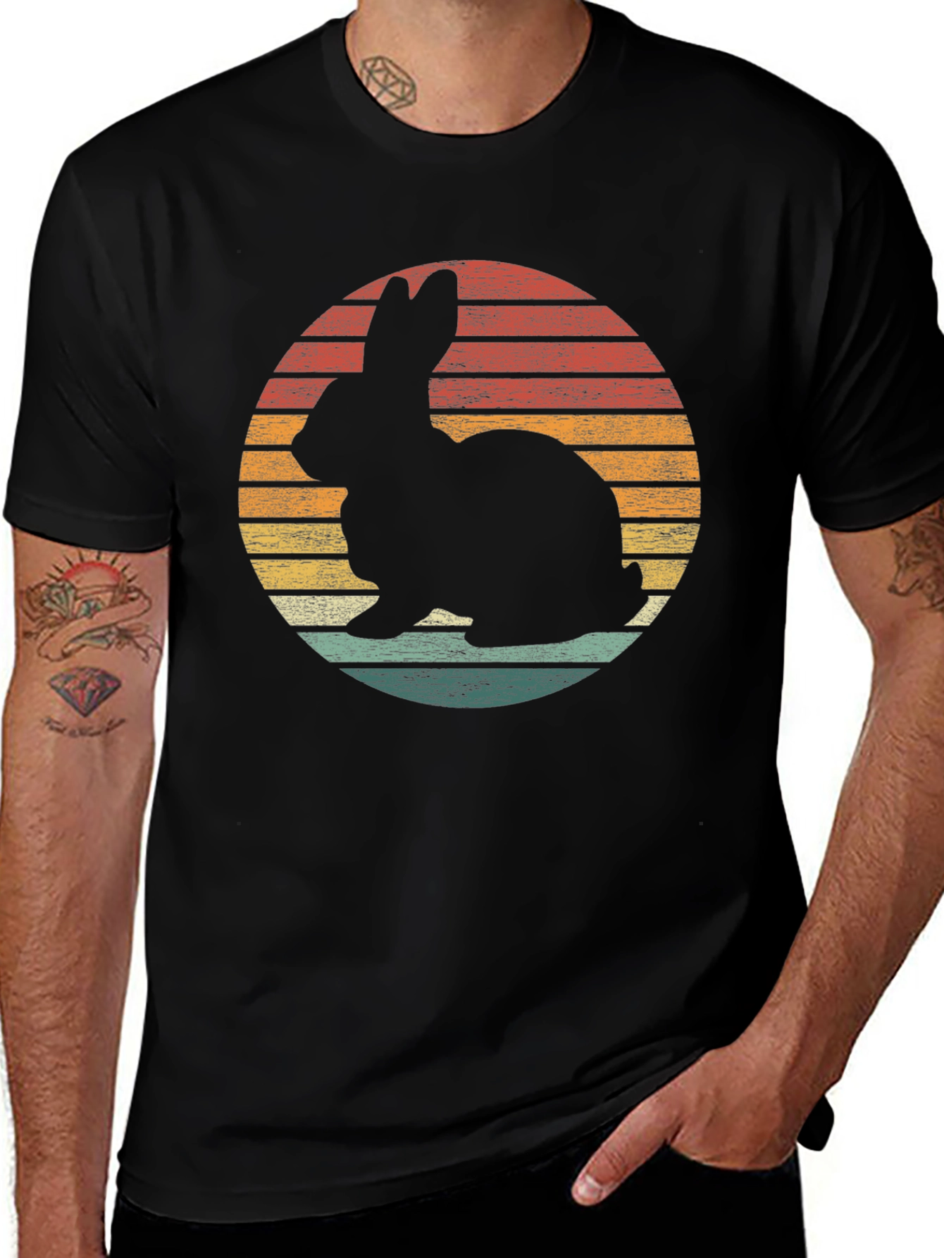 Retro Rabbit Sunset Graphic Tee