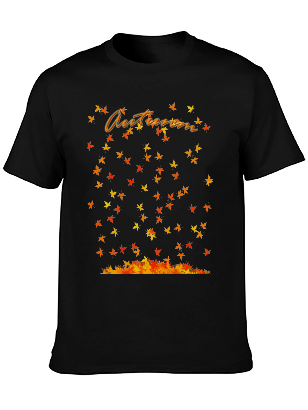 Autumn Leaves Graphic Black T-Shirt