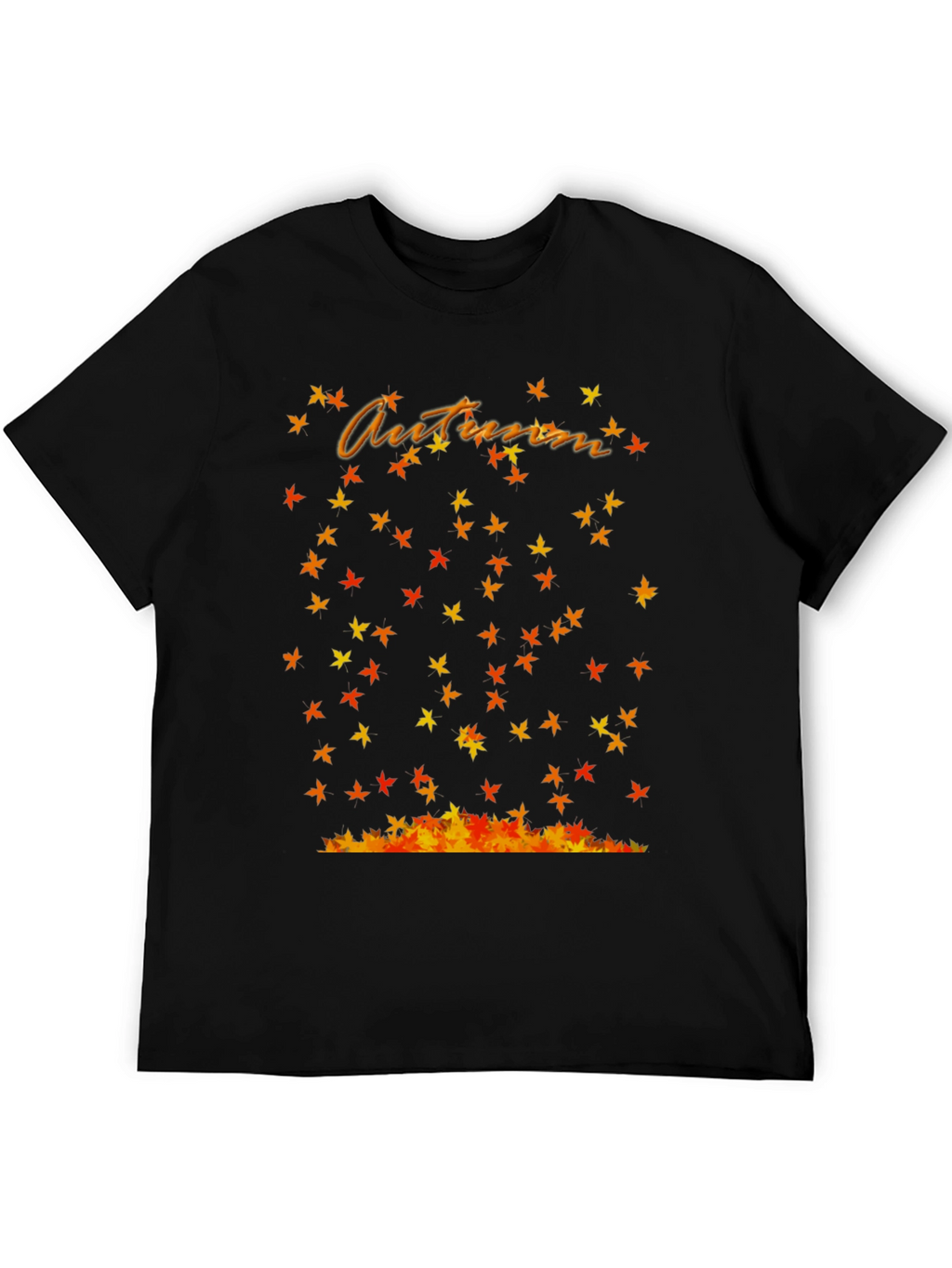 Autumn Leaves Graphic Black T-Shirt