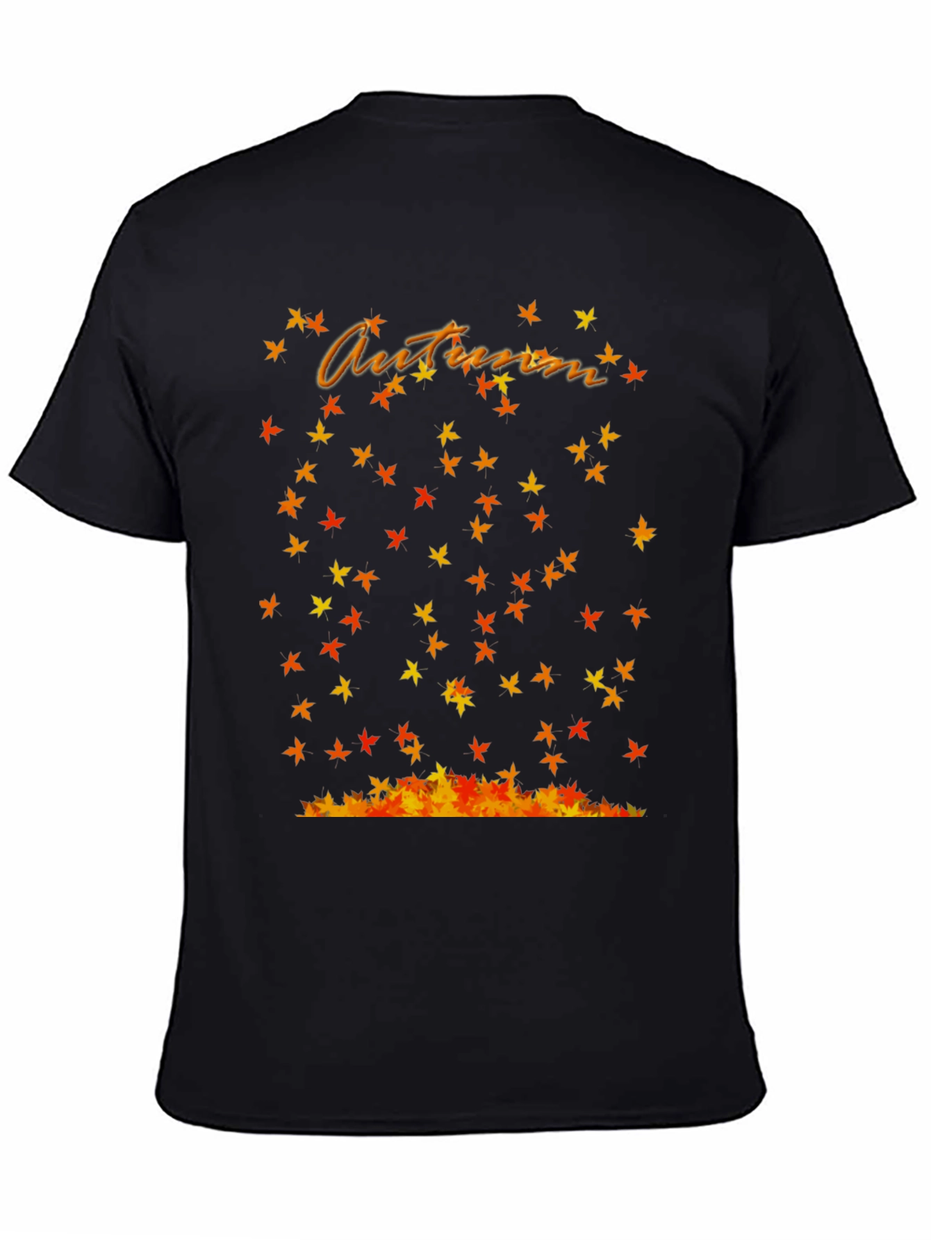 Autumn Leaves Graphic Black T-Shirt