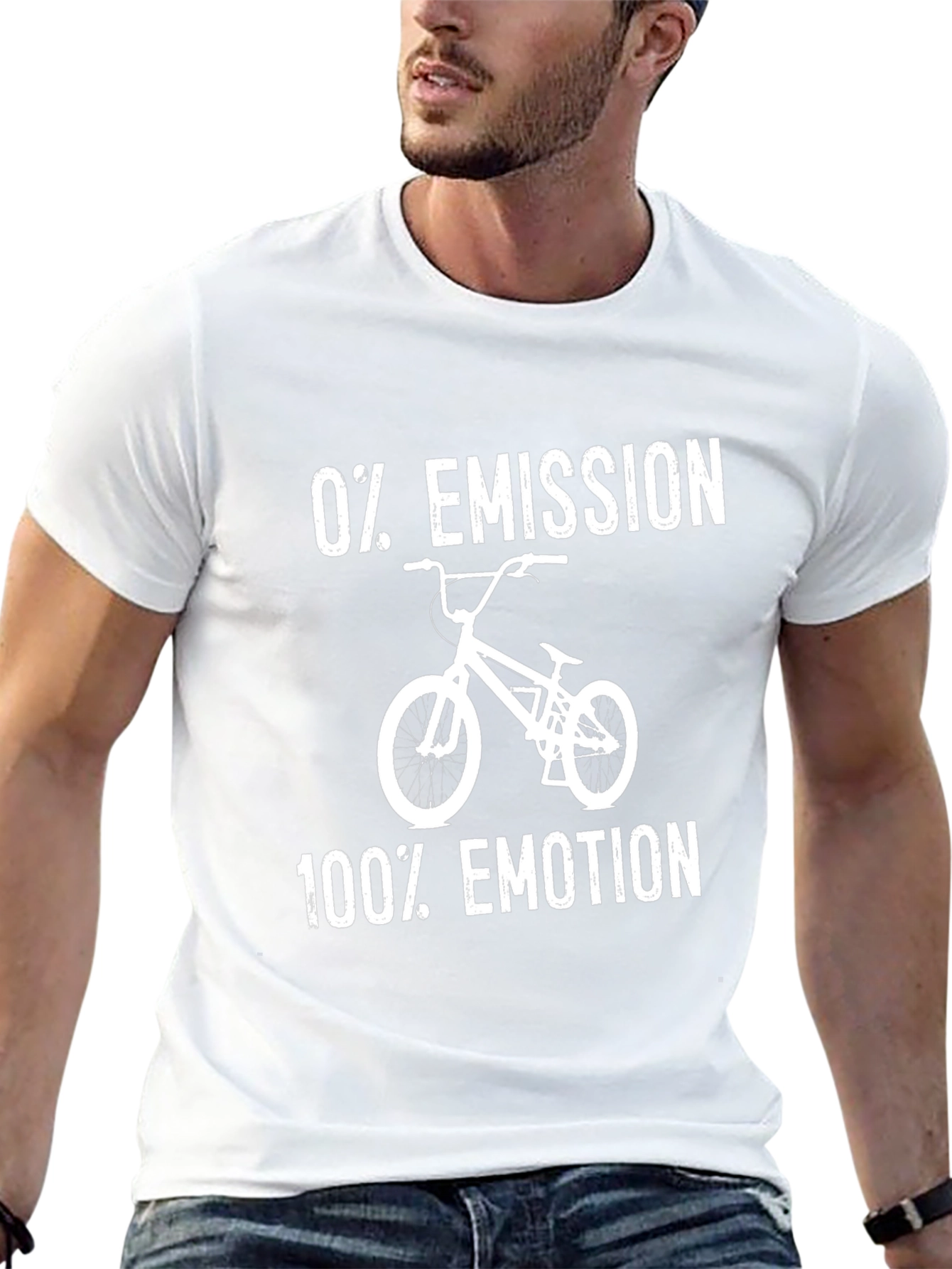 0% Emission 100% Emotion Black T-Shirt - Bicycle