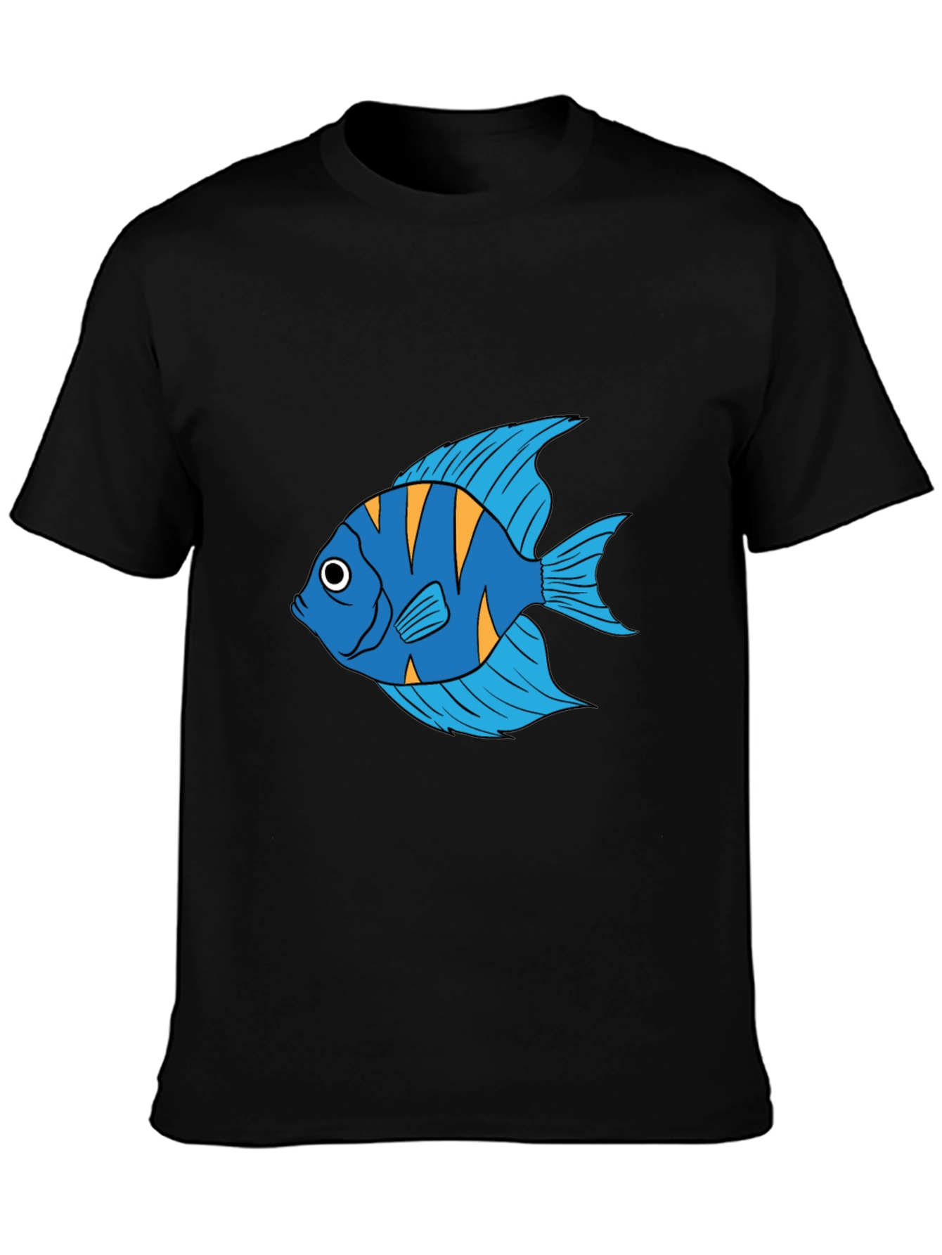 Angelfish Graphic Print Black T-Shirt