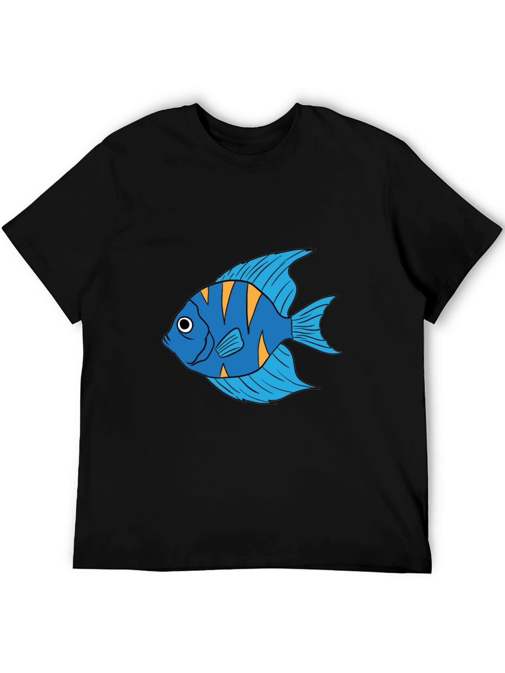 Angelfish Graphic Print Black T-Shirt