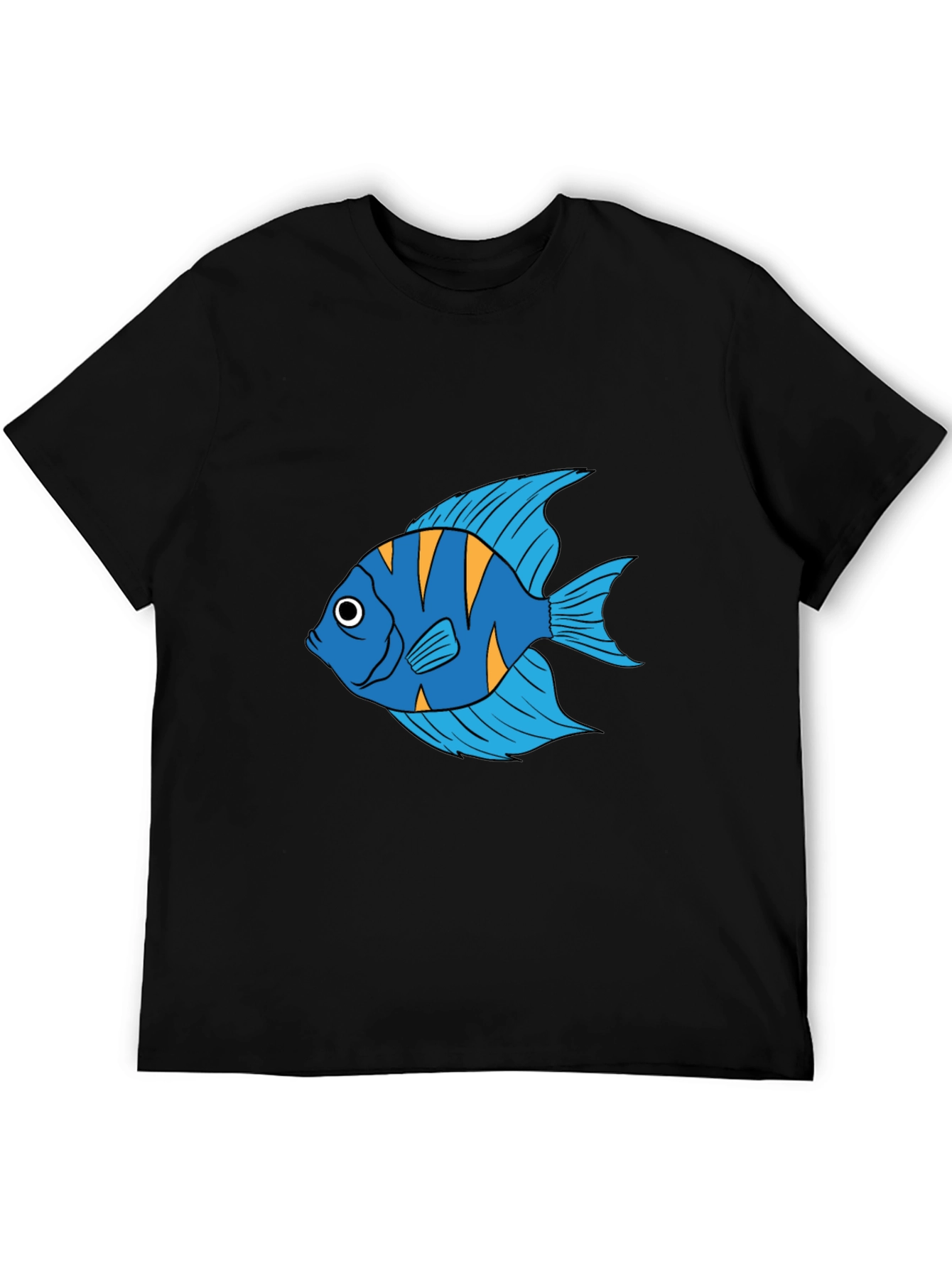 Angelfish Graphic Print Black T-Shirt