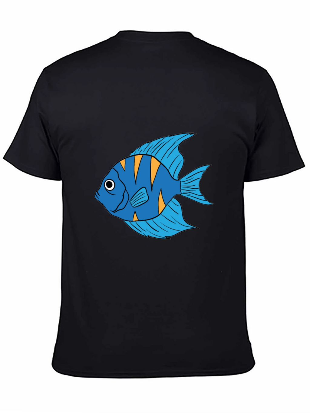Angelfish Graphic Print Black T-Shirt
