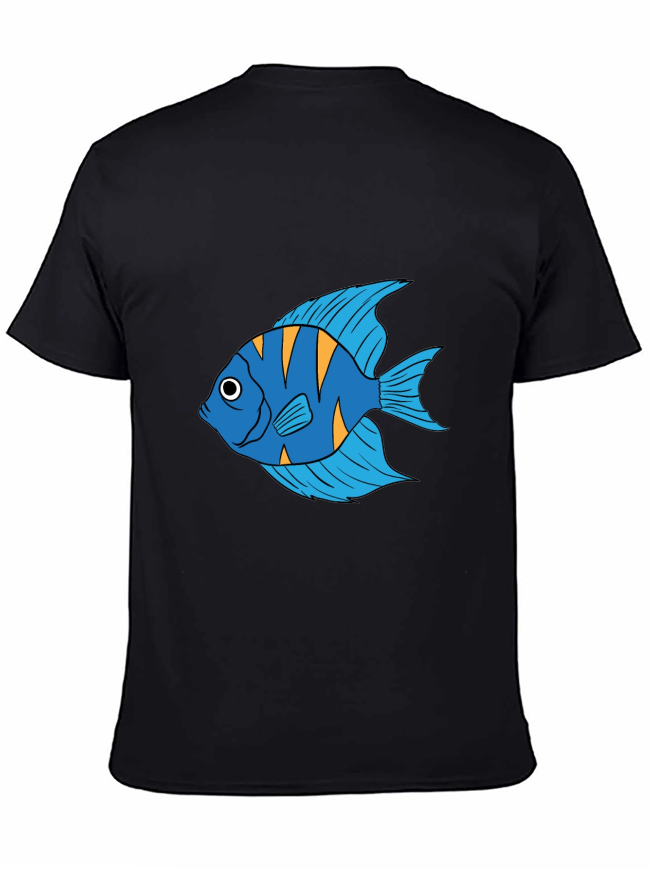 Angelfish Graphic Print Black T-Shirt