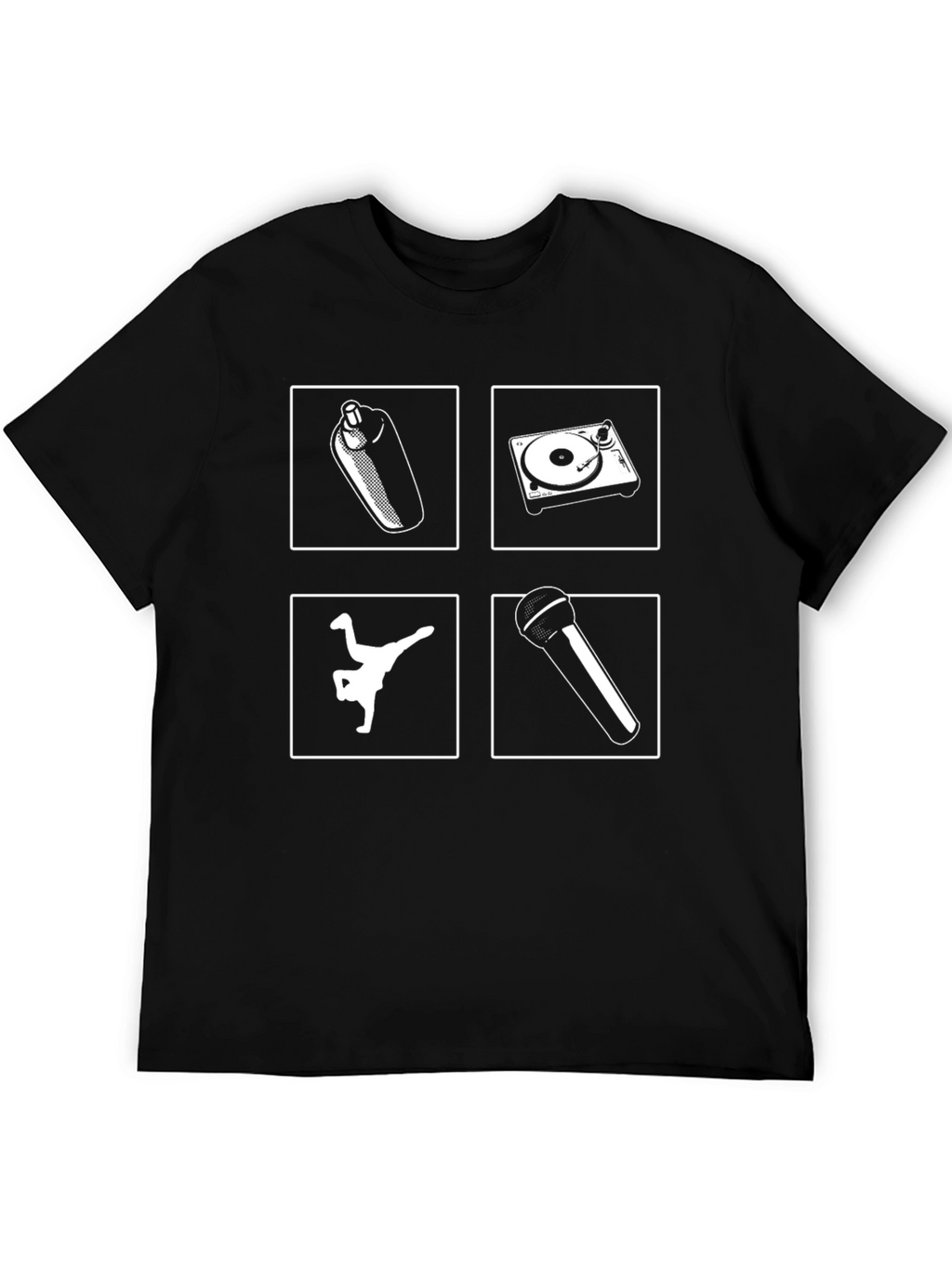 Hip Hop Graphic Tee - Spray DJ Breakdance Mic