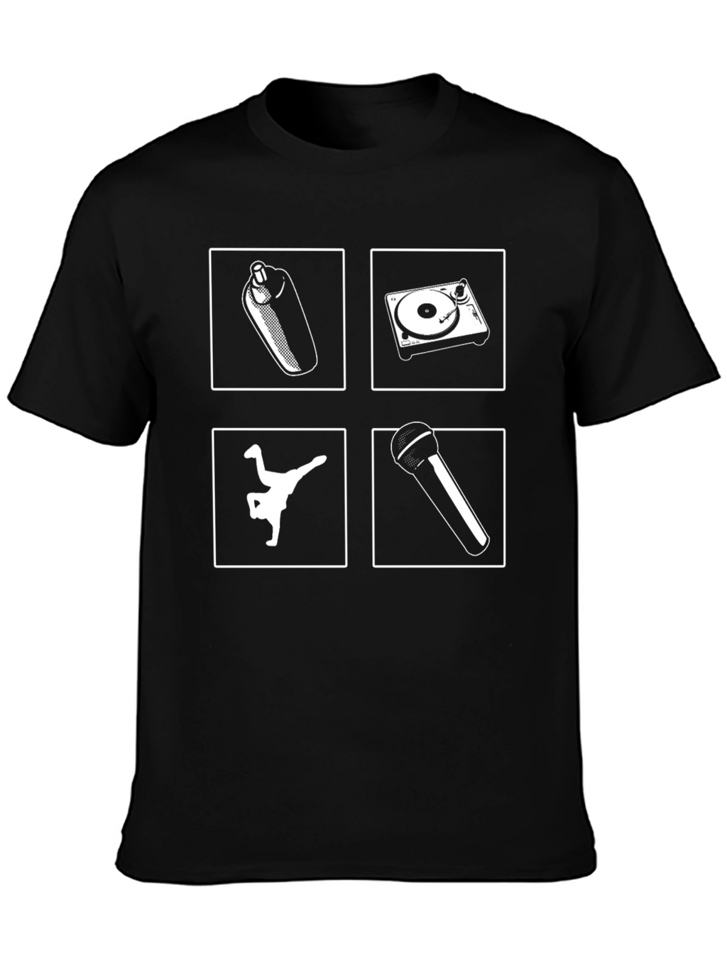 Hip Hop Graphic Tee - Spray DJ Breakdance Mic