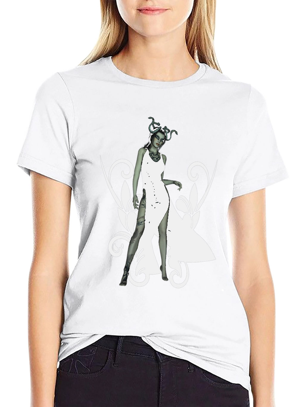 Medusa Graphic Print Black T-Shirt