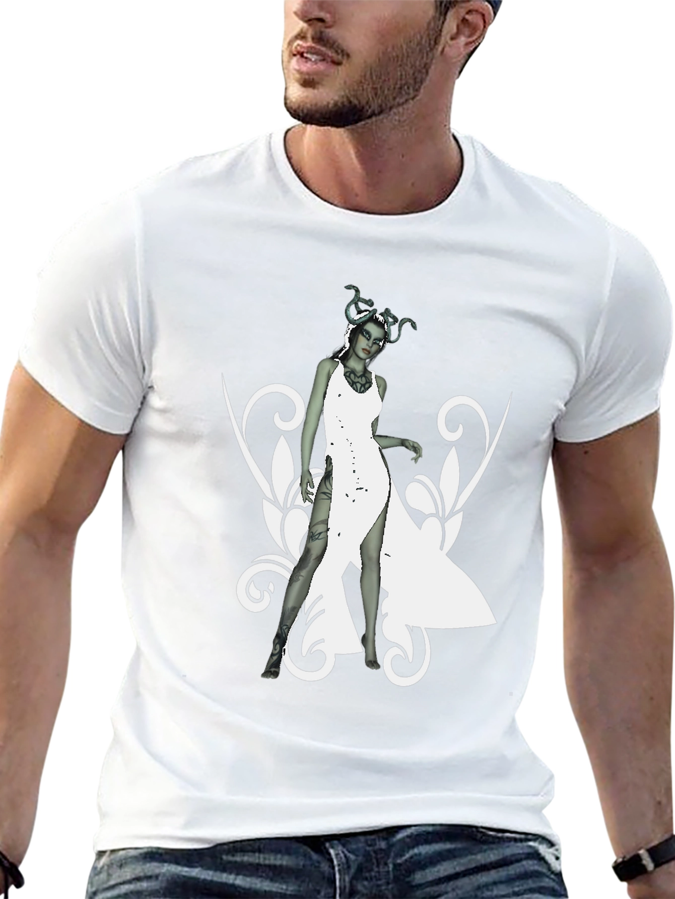 Medusa Graphic Print Black T-Shirt