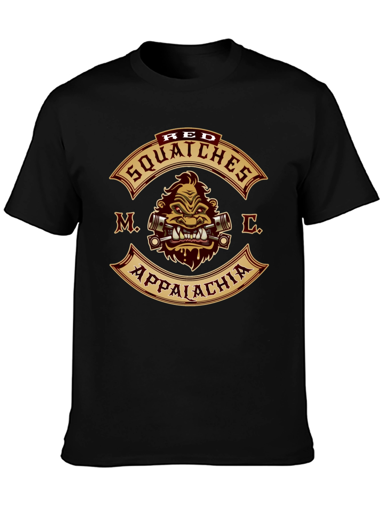 Red Squatches MC Appalachia Black T-Shirt