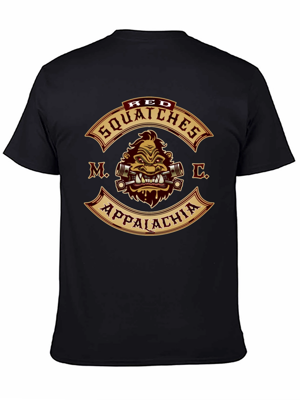 Red Squatches MC Appalachia Black T-Shirt