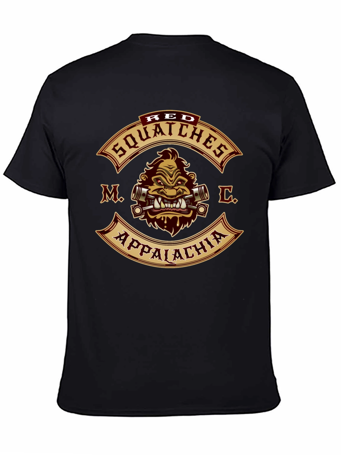 Red Squatches MC Appalachia Black T-Shirt