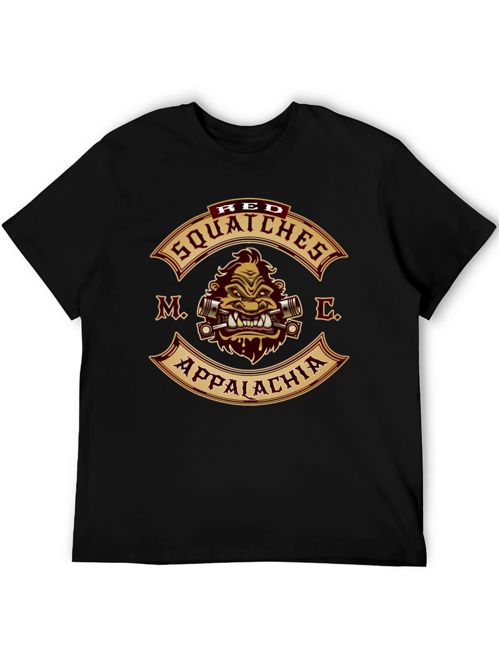 Red Squatches MC Appalachia Black T-Shirt