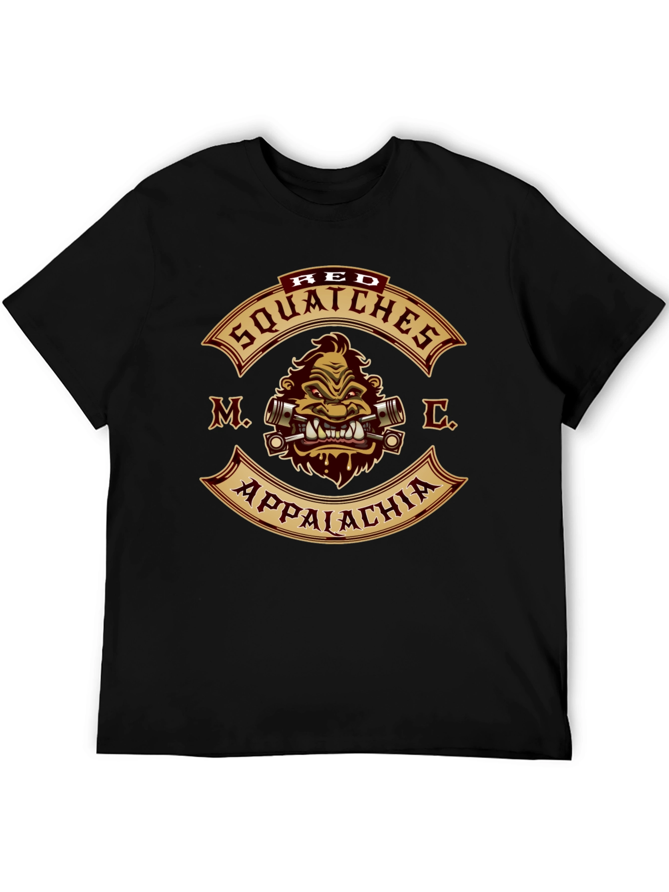 Red Squatches MC Appalachia Black T-Shirt
