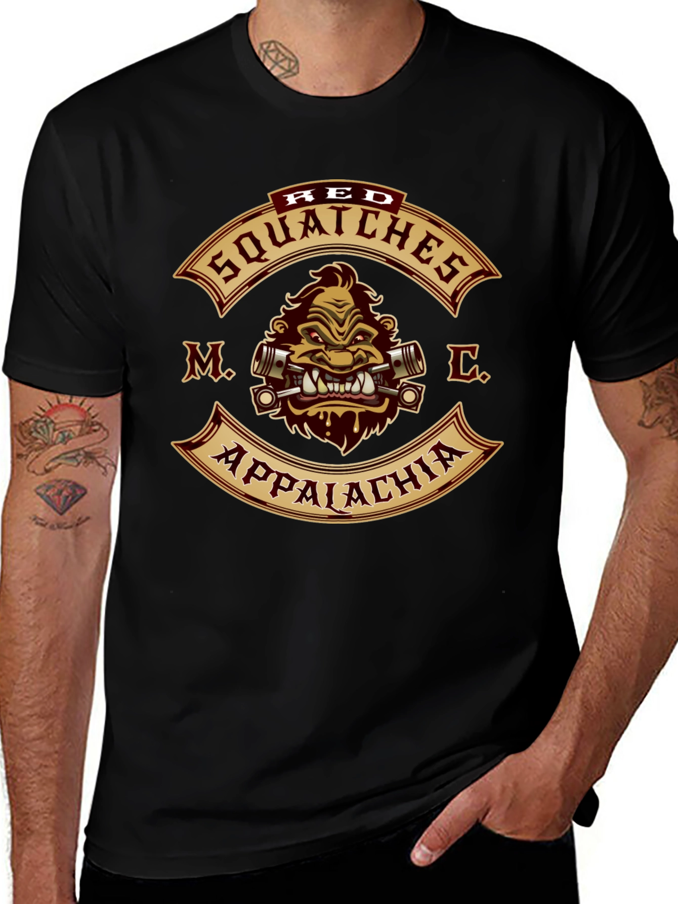 Red Squatches MC Appalachia Black T-Shirt