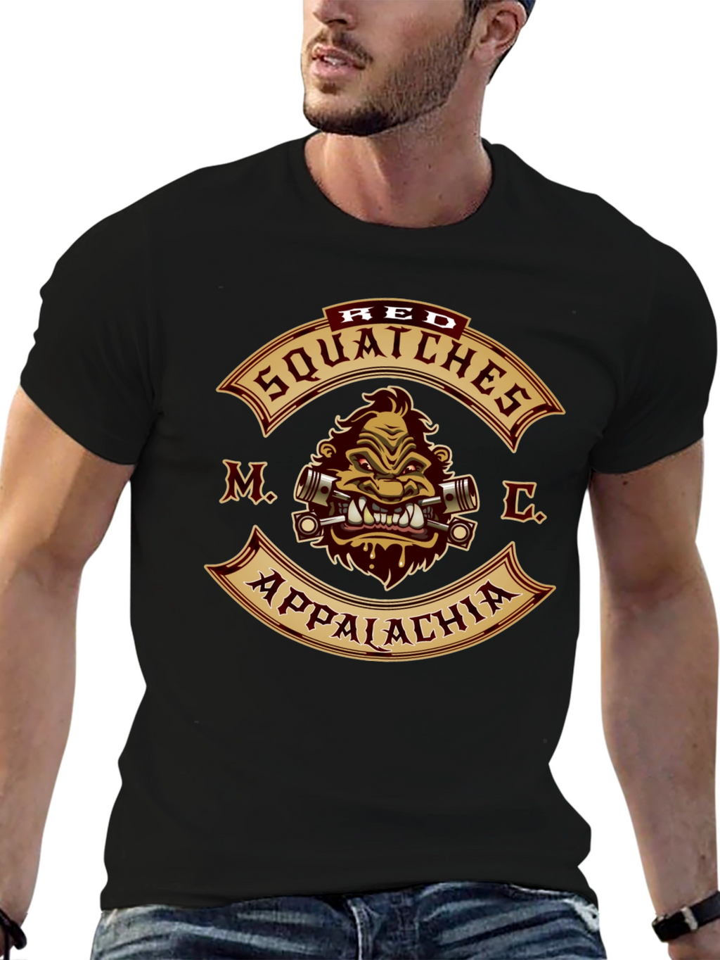 Red Squatches MC Appalachia Black T-Shirt