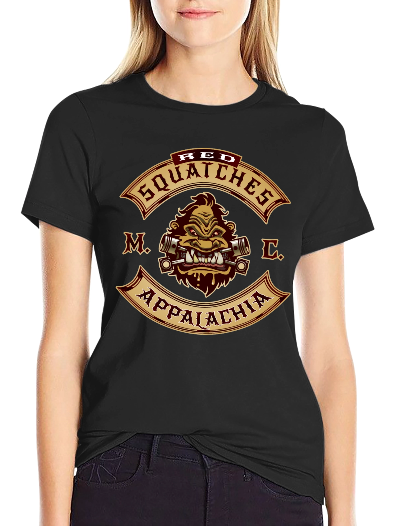 Red Squatches MC Appalachia Black T-Shirt