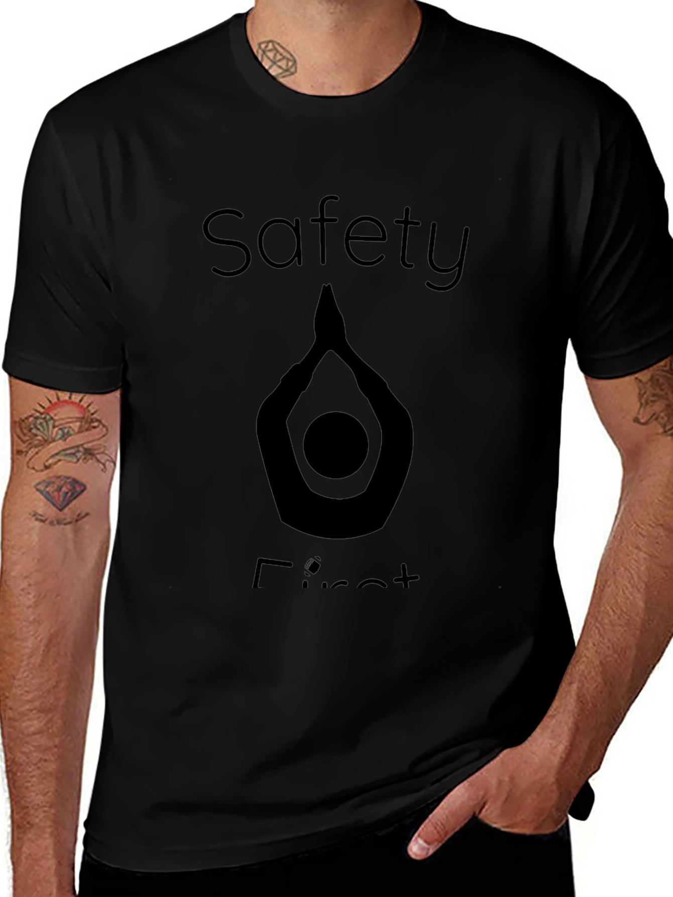 Safety First Graphic T-Shirt - Black