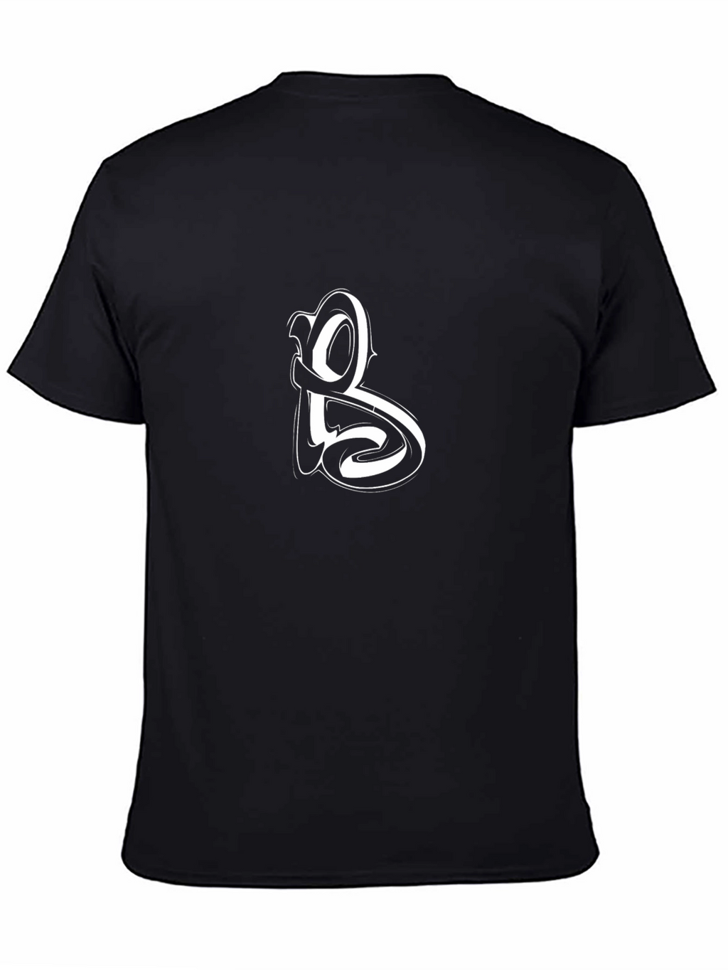 Black T-Shirt with White Letter B Design