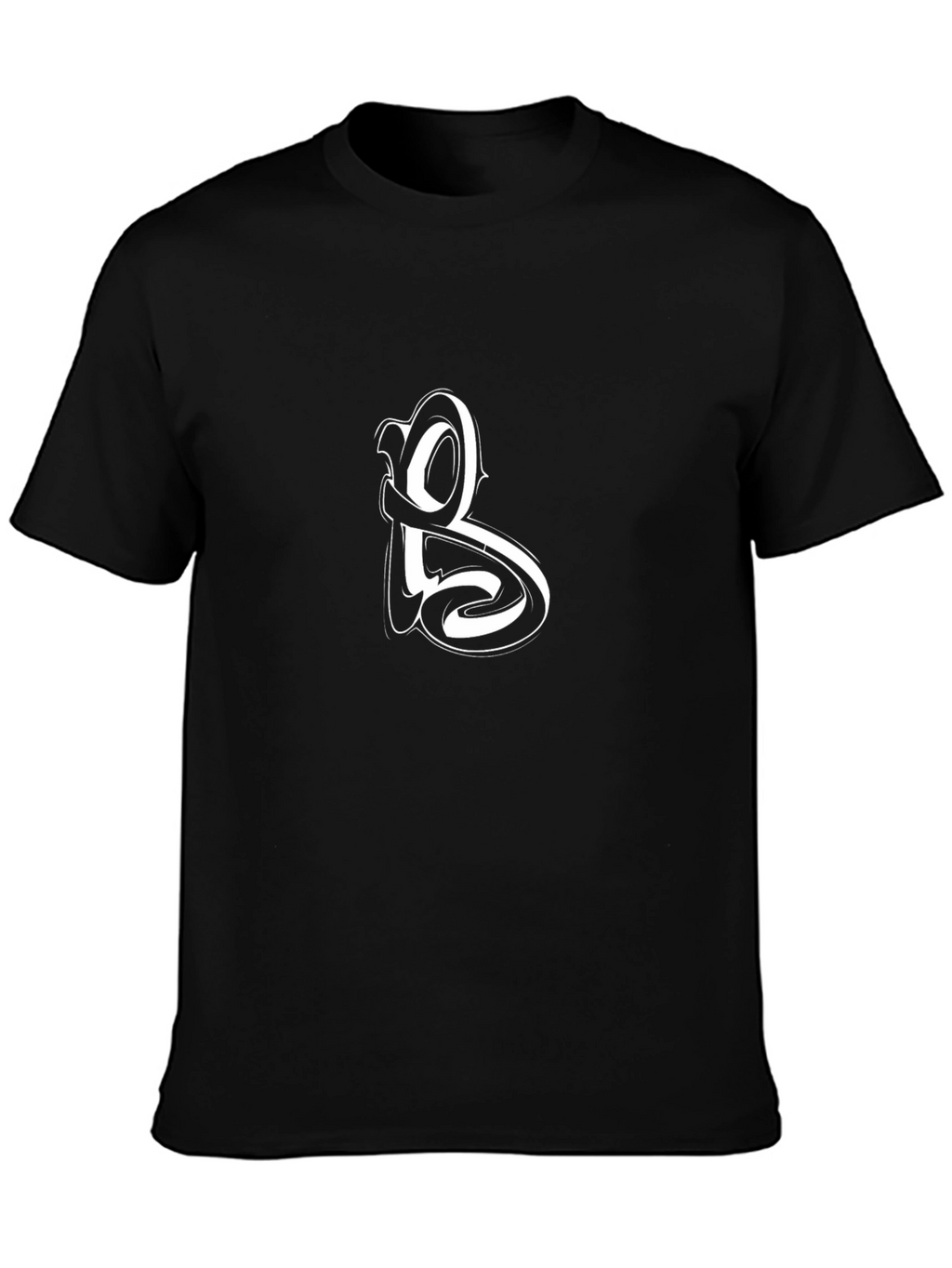 Black T-Shirt with White Letter B Design