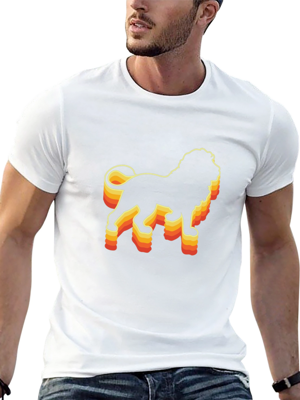 Retro Lion Graphic Tee - Black