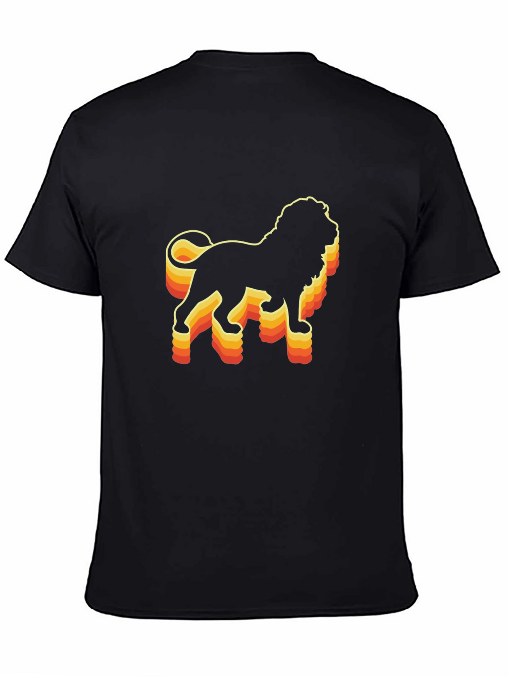 Retro Lion Graphic Tee - Black